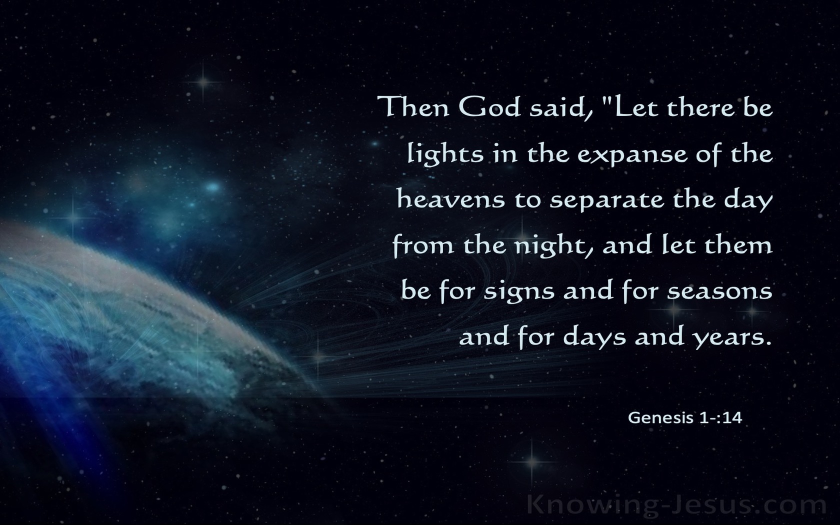 Genesis 1:14 Let There Be Lights  In The Heavens (blue)